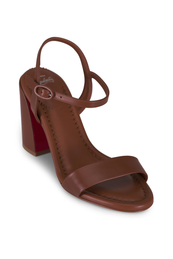 Christian Louboutin Jane Brown Nappa Leather Sandal, 85mm - view 1