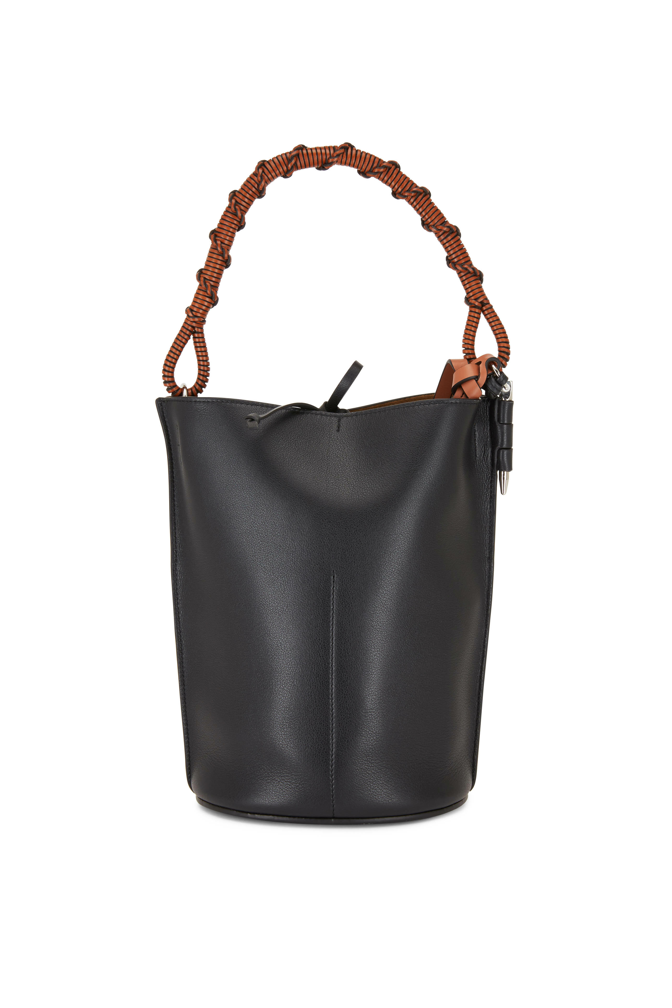 Loewe Black Bamboo-handle Leather Bucket Bag