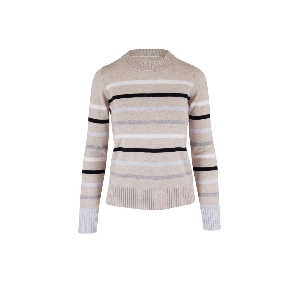 Kinross - Biscotti Multi Stripe Cashmere Sweater