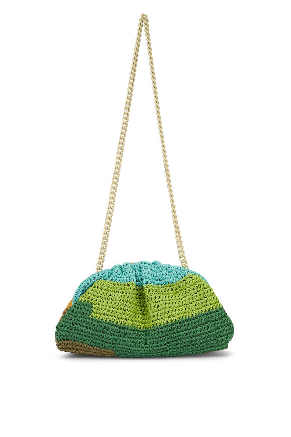 Maria La Rosa Layers Game Green Crochet Shoulder Bag