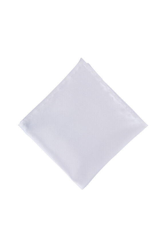 Dion White Satin Pocket Square