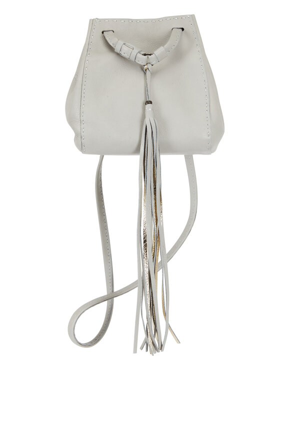 Henry Beguelin - Brina Grey Leather Mini Bucket Crossbody Bag