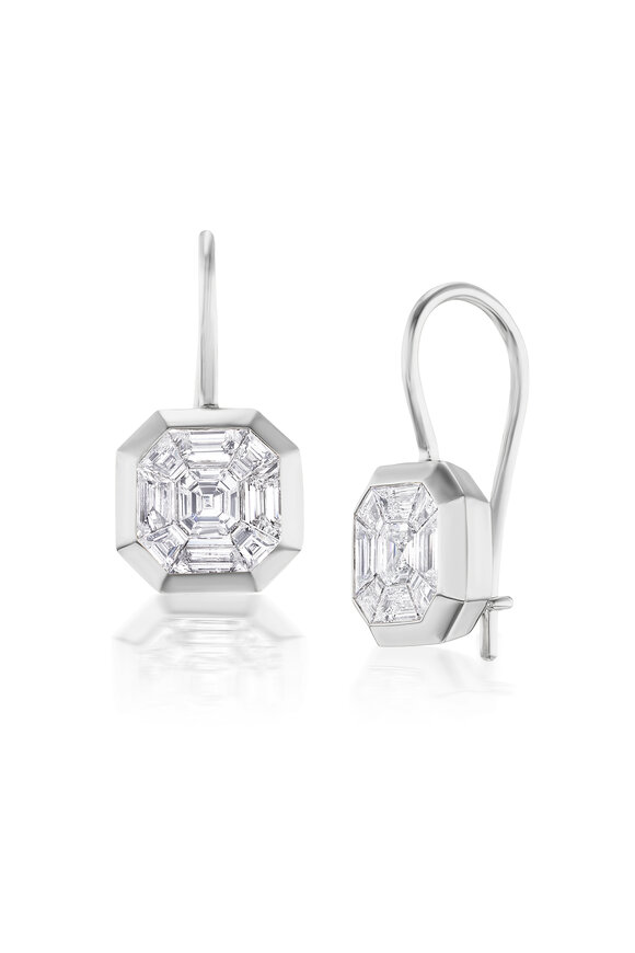 Nam Cho 18k White Gold Diamond Mosaic Drop Earring - view 1