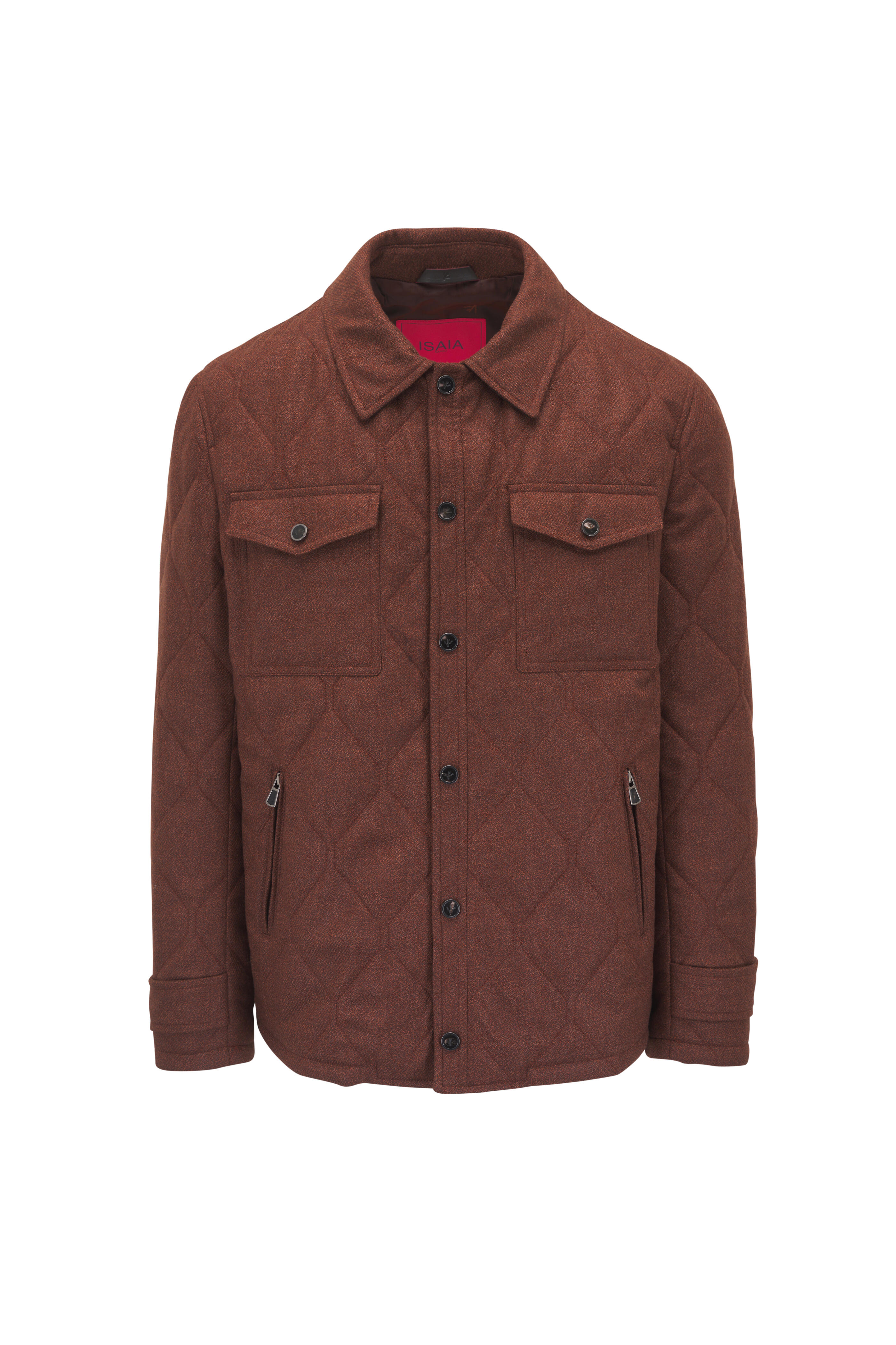 Isaia - Brown Wool & Silk Tweed Storm Overshirt