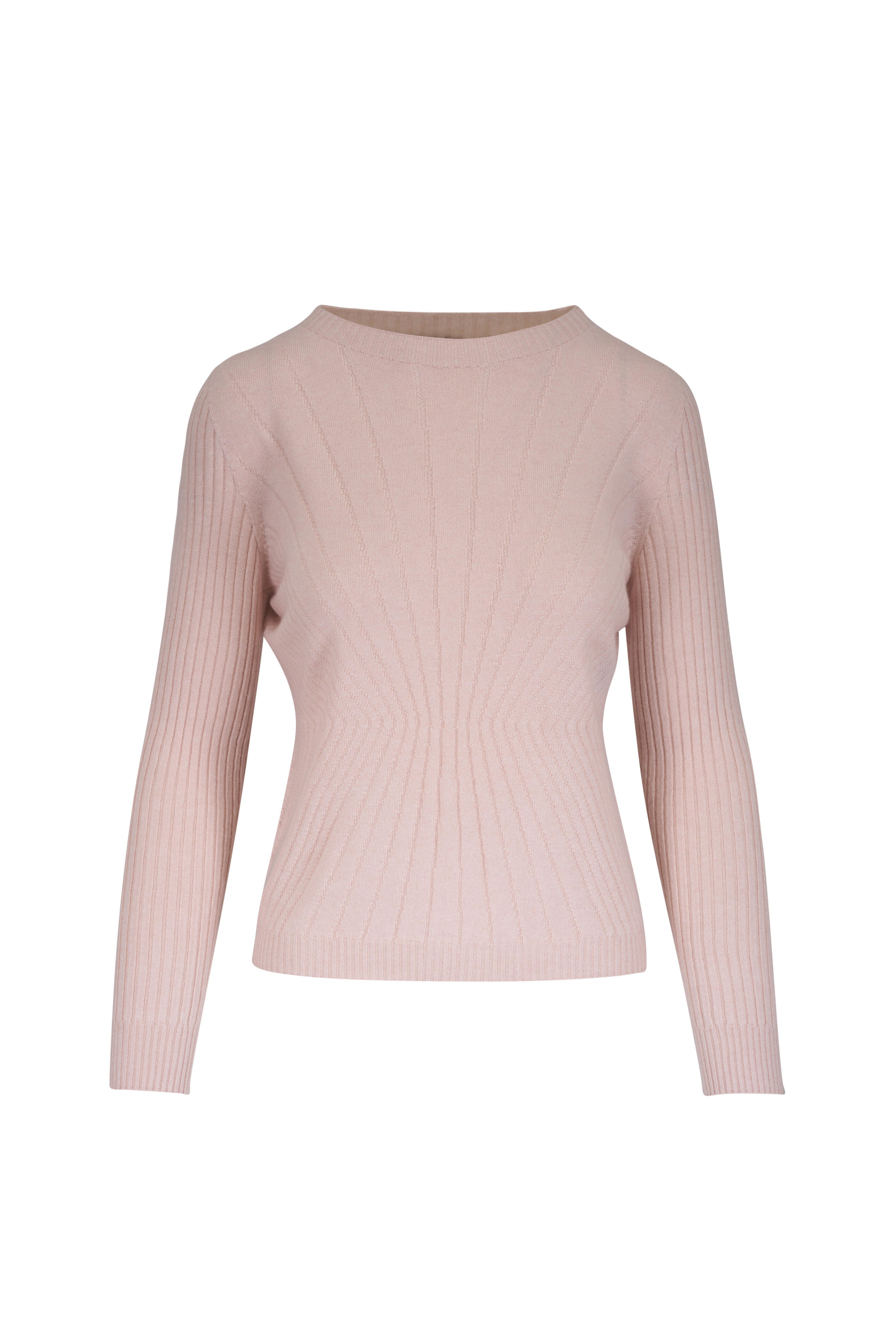 D.Exterior - Light Pink Geometric Sweater