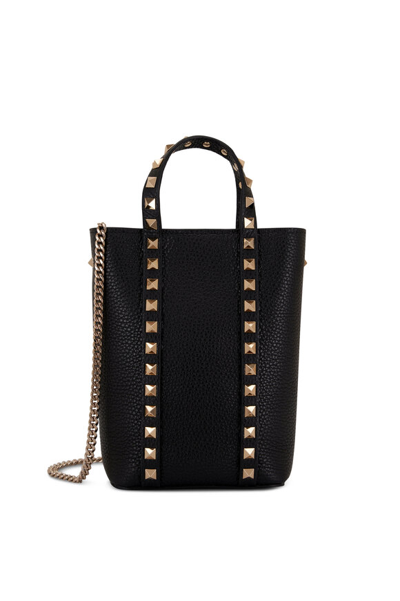 Valentino - Rockstud Drawstring Black Leather Shoulder Bag / Crossbody -  BougieHabit