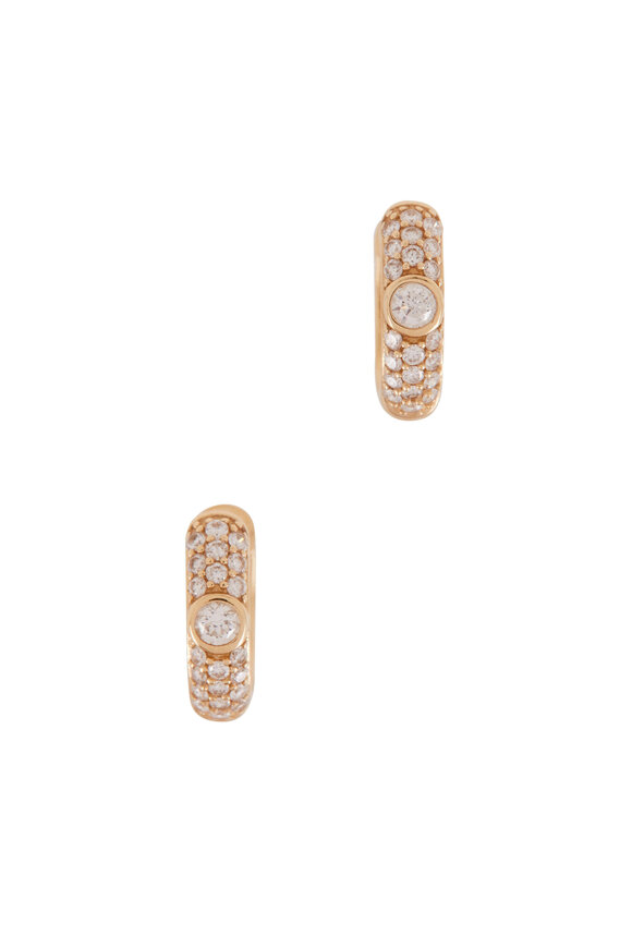 Kai Linz Yellow Gold Diamond Huggies - view 1