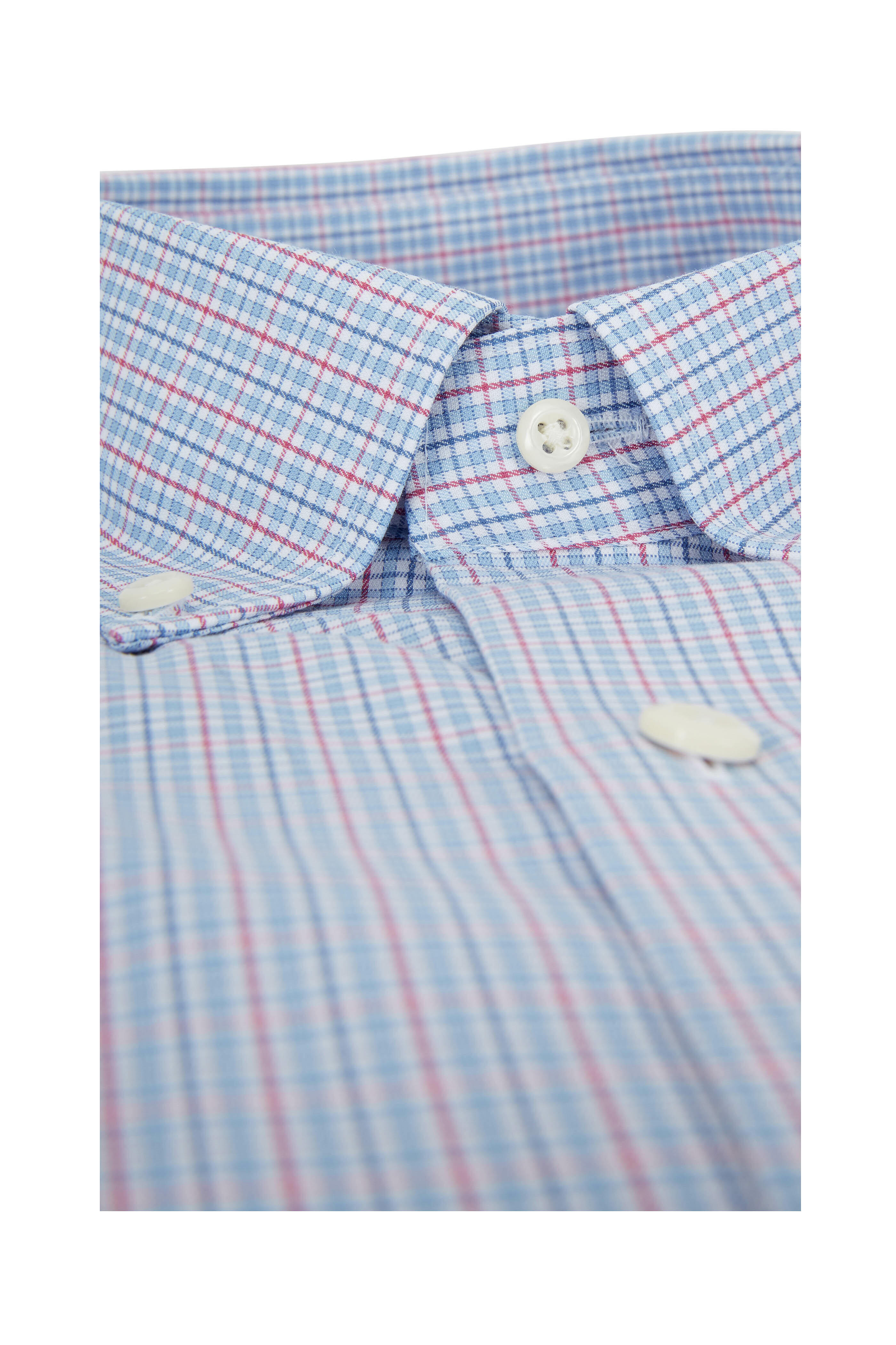 Peter Millar - Middlebury Light Blue Micro Check Sport Shirt