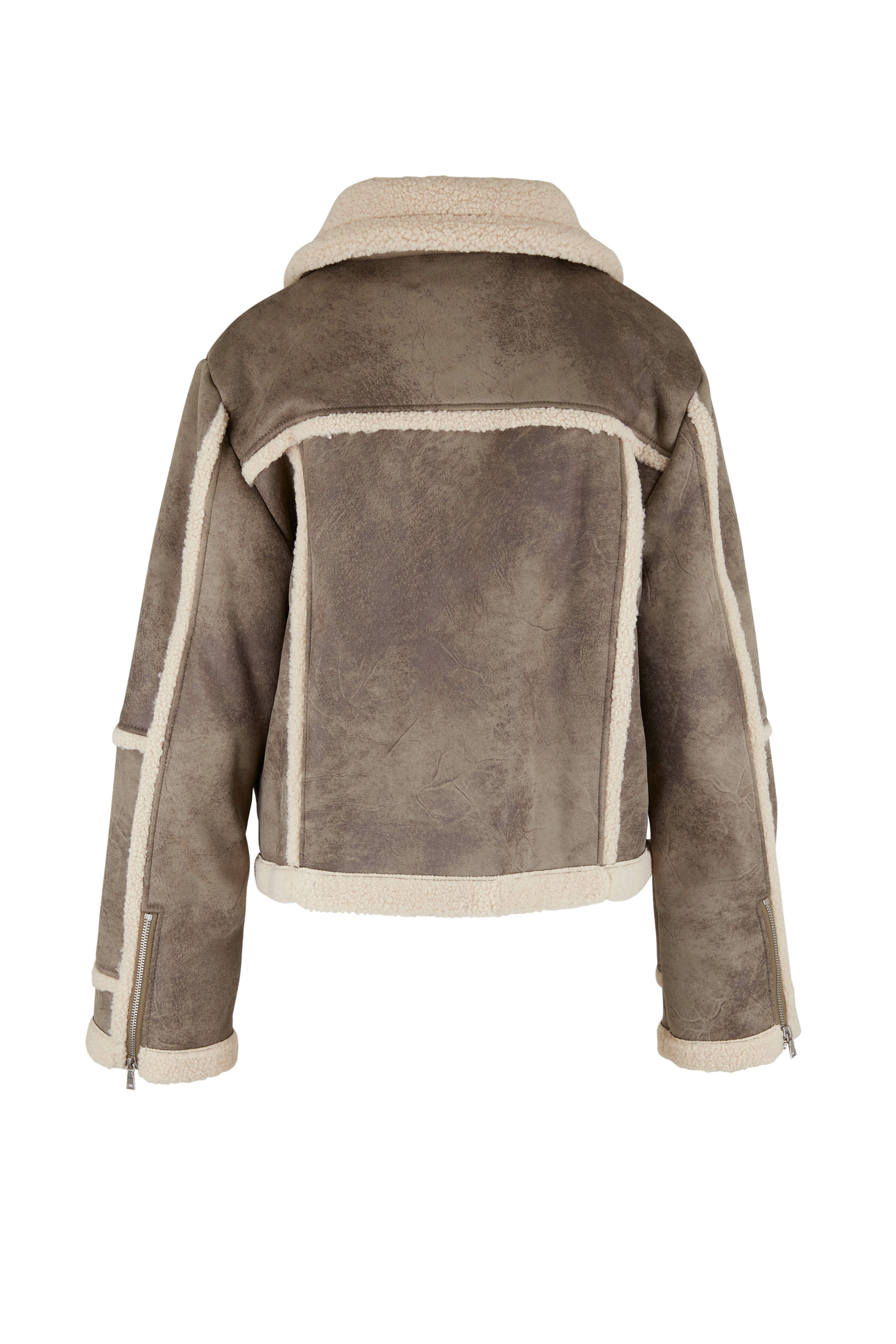 Simkhai - Akira Thyme Beige Vegan Sherpa Jacket - view 2