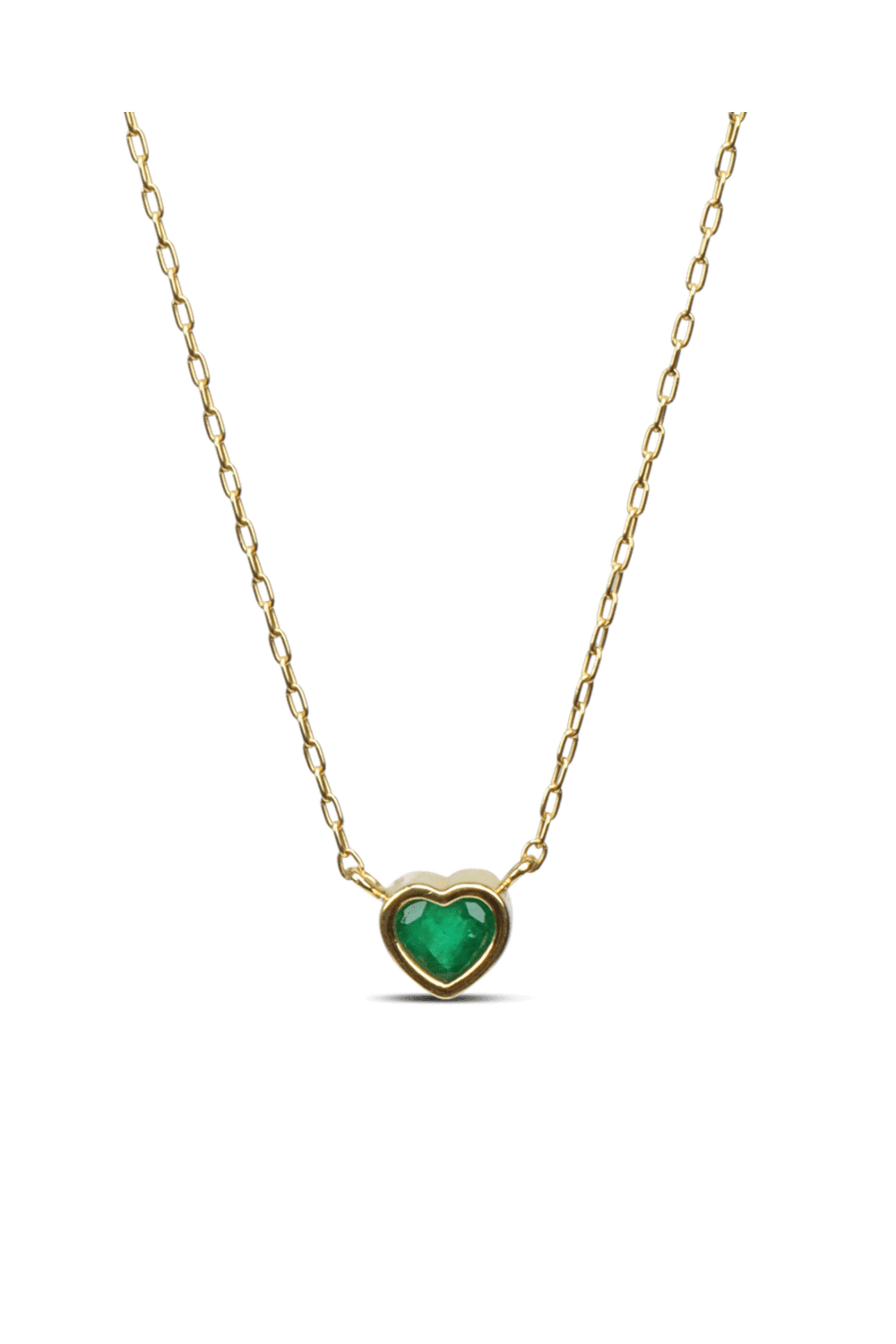 Lauren K - Small Emerald Heart Necklace