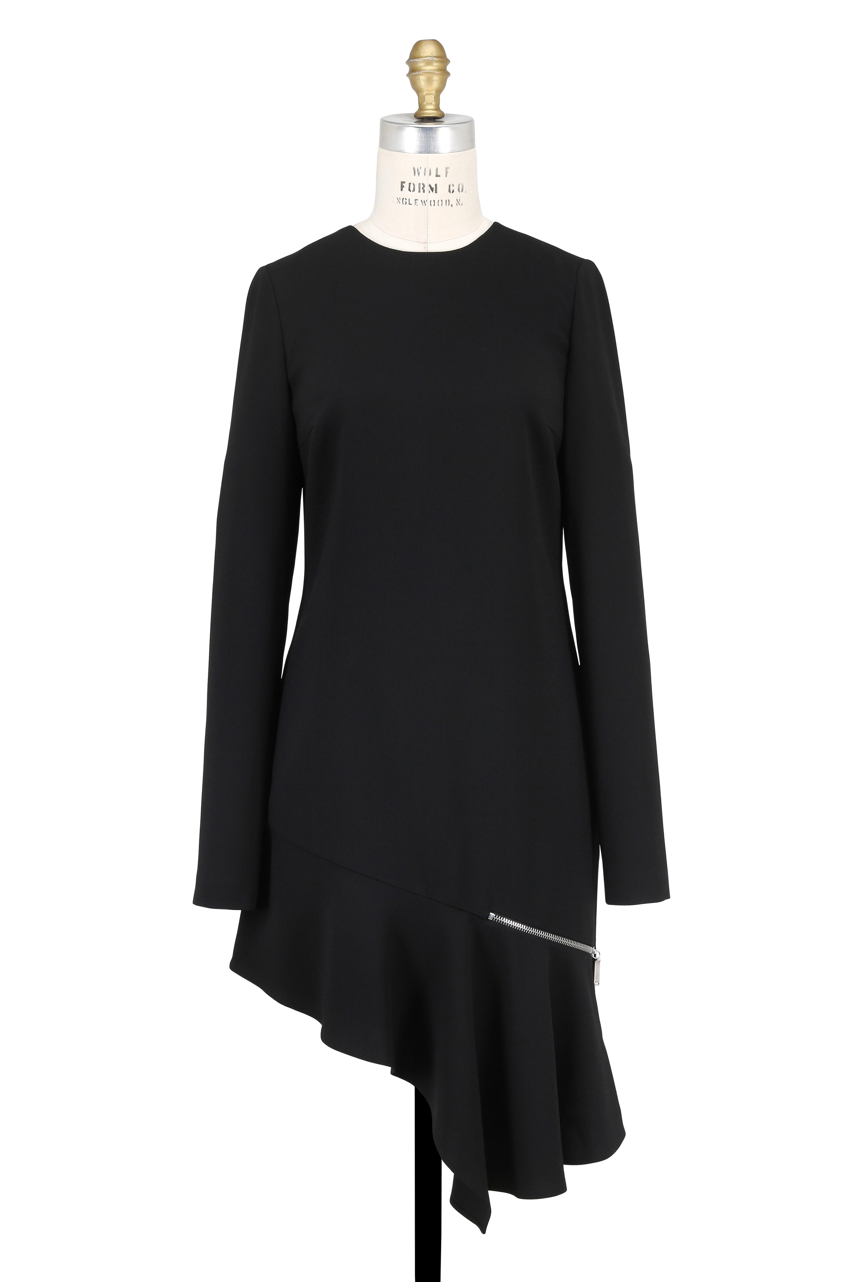 【送料&関税込】Saint Laurent Black Crepe Mini Dress SAINT LAURENT Plunge-Neck Crepe Mini Dress in Black | endource