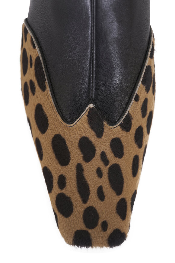 Khaite Nevada Black Hyena Print Low Stretch Leather Boot - view 5