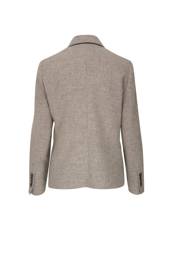 Brunello Cucinelli - Light Gray Short Double-Breasted Jacket