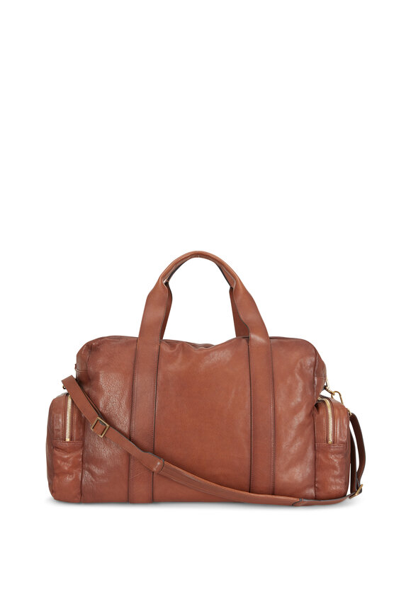 Brunello Cucinelli - Medium Brown Leather Duffle Bag