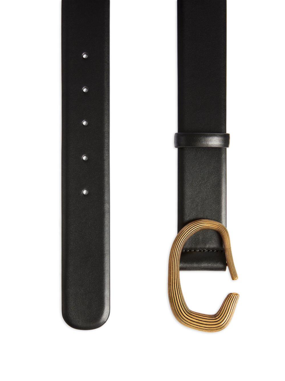 Khaite - Santa Fe Black Leather Belt, 35mm - view 3