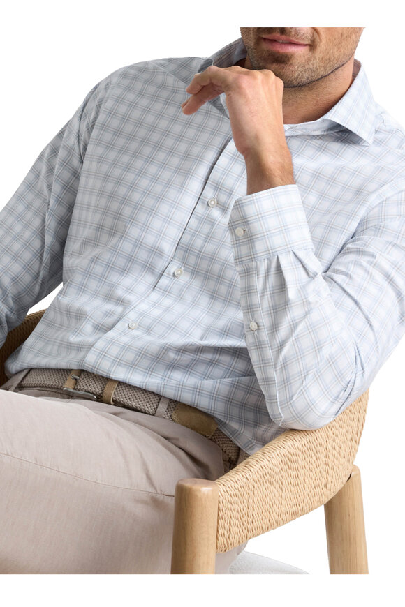 Peter Millar Bechtle Iris Mist Performance Poplin Sport Shirt - view 2