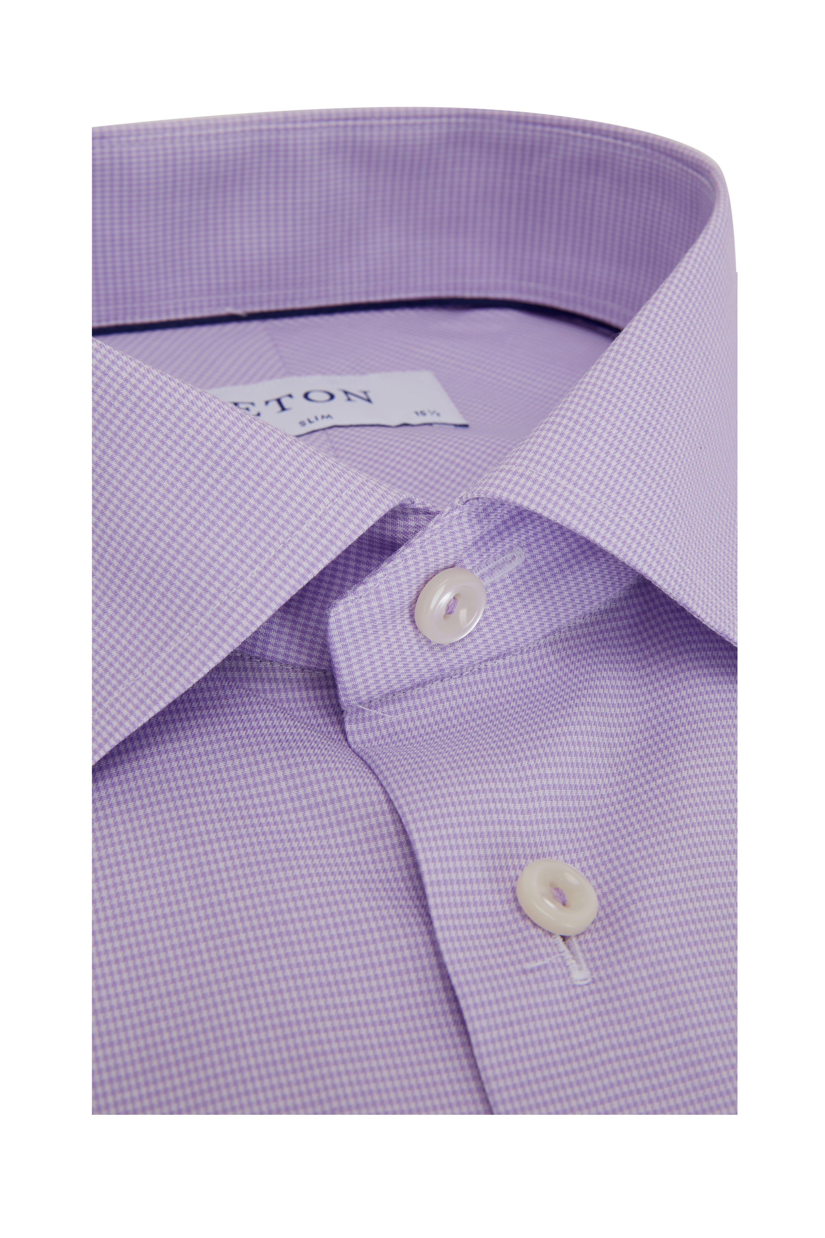 Eton - Lavender Mini Houndstooth Slim Fit Dress Shirt