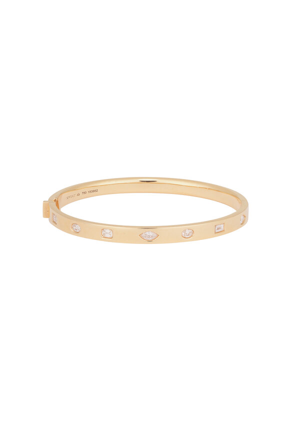 Kwiat 18k Rose Gold Fancy Diamond Slim Stack Bangle - view 1