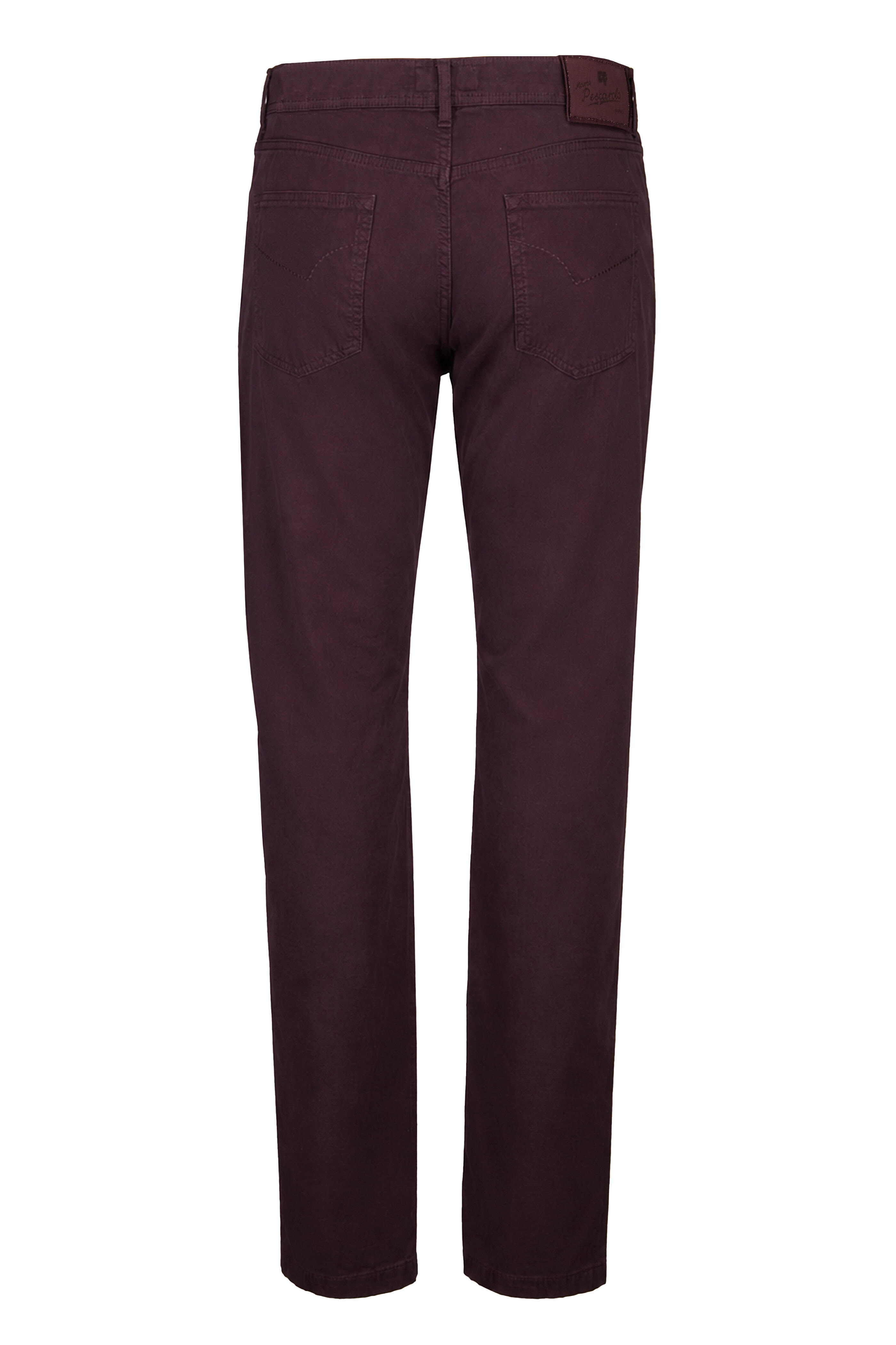 Marco Pescarolo - Burgundy Supima Cotton Five Pocket Pant - view 2