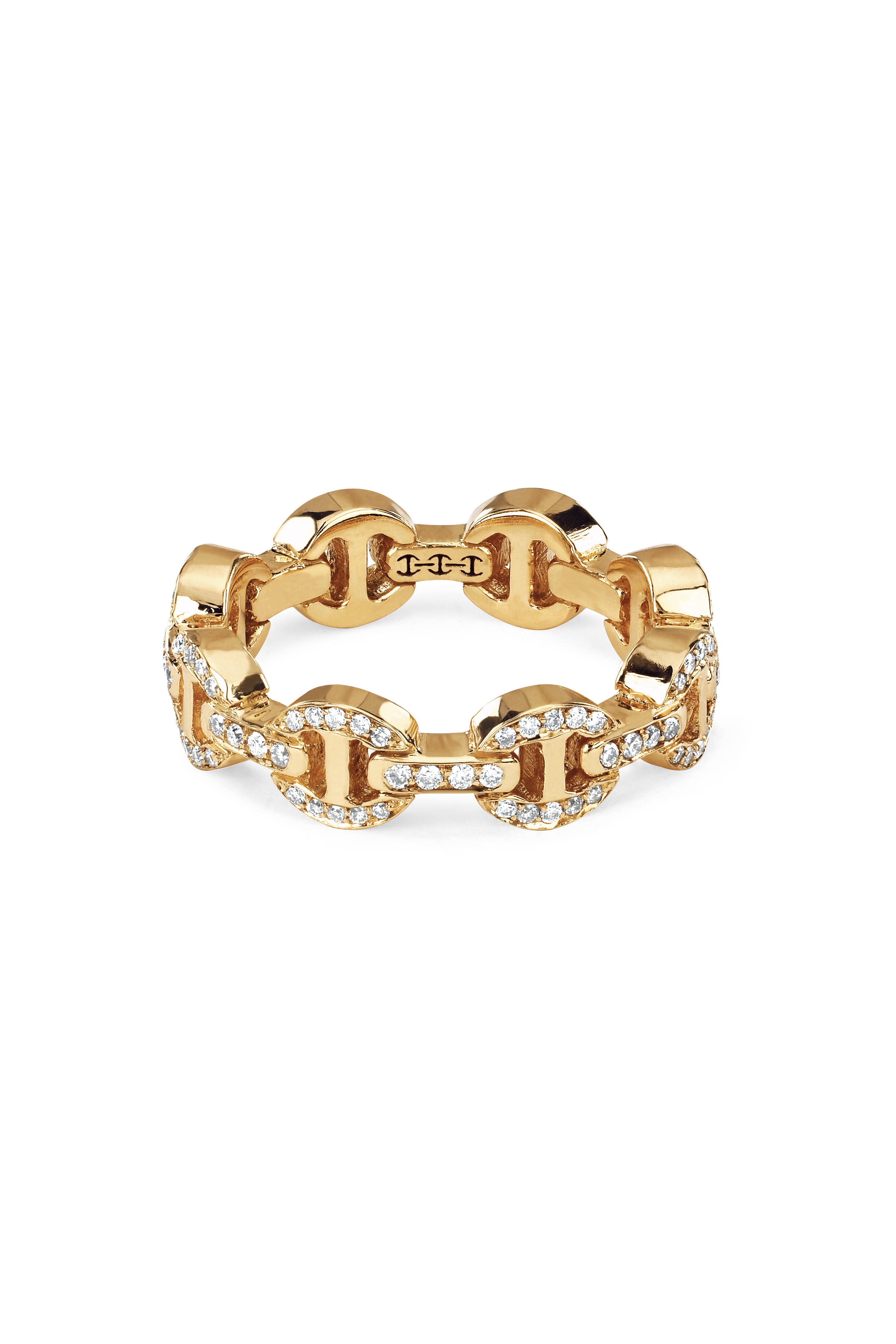 Hoorsenbuhs - 18K Yellow Gold Dame Diamond Tri-Link Ring