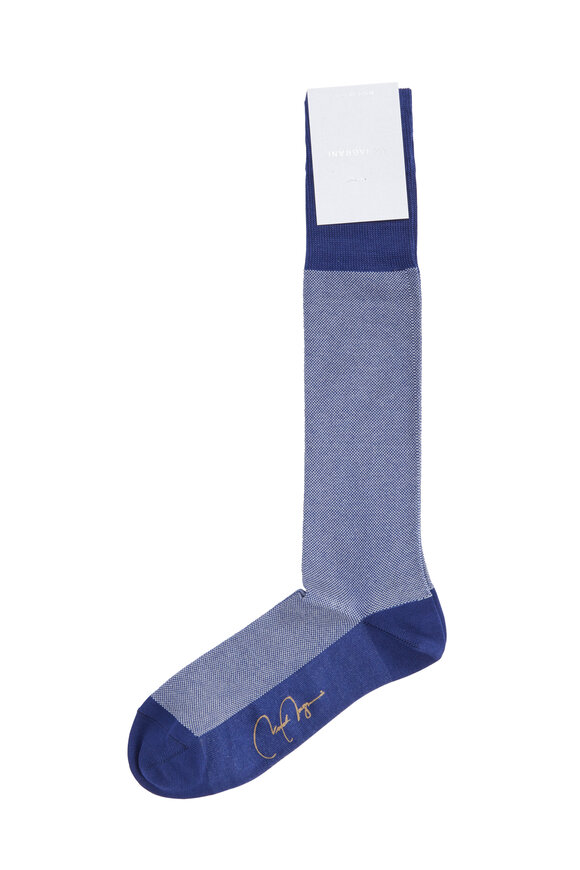 VKNagrani - Navy Blue Birdseye Cotton Fancy Dress Socks