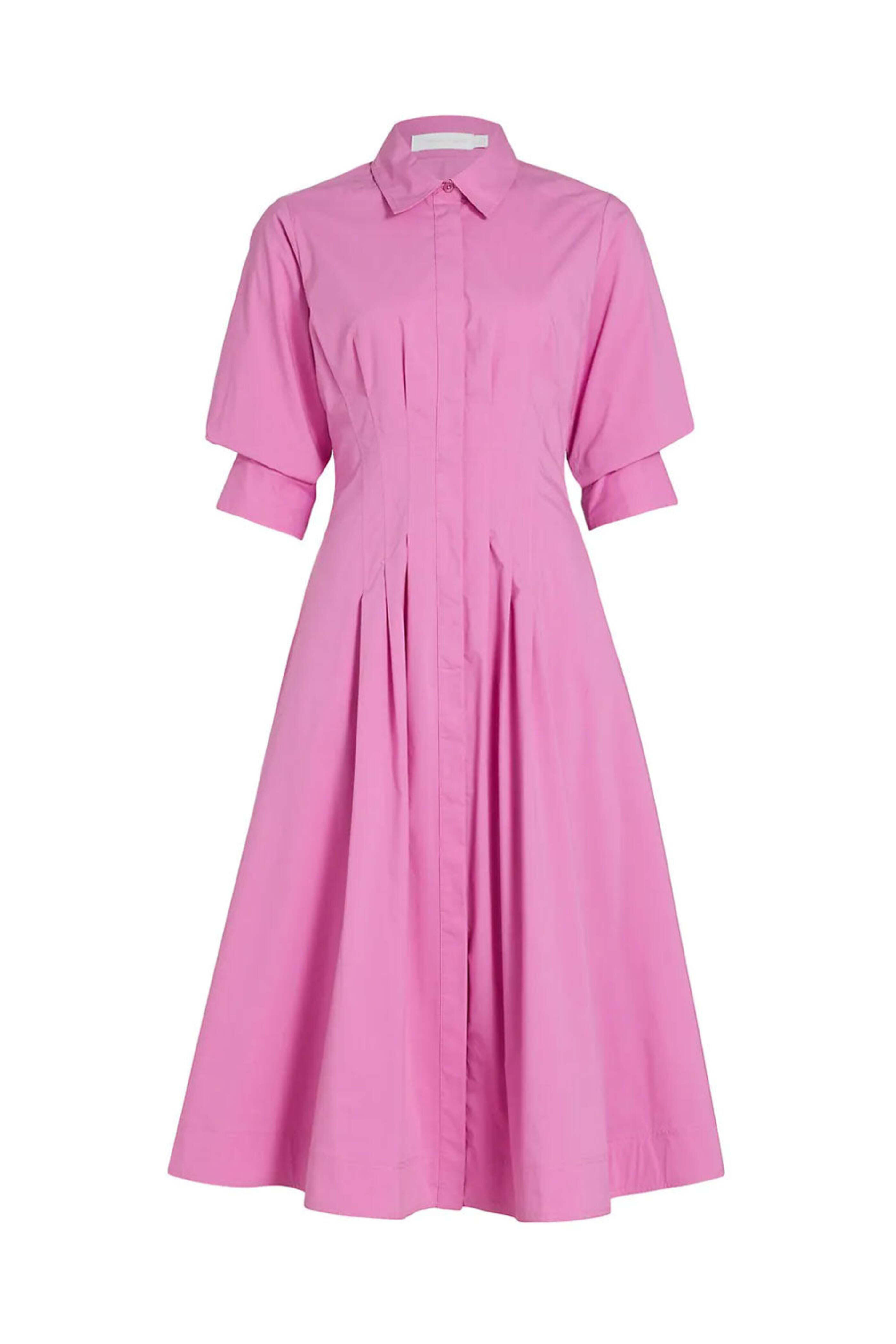 Simkhai - Opera Pink Cotton Poplin Jazz Midi Dress