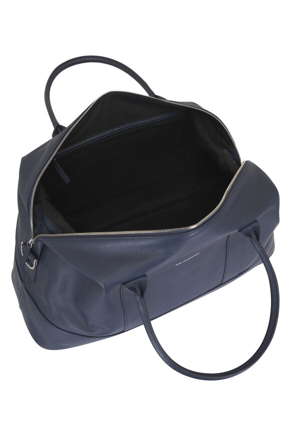 Want Les Essentiels Kelowna Navy Leather Weekender Bag - view 4