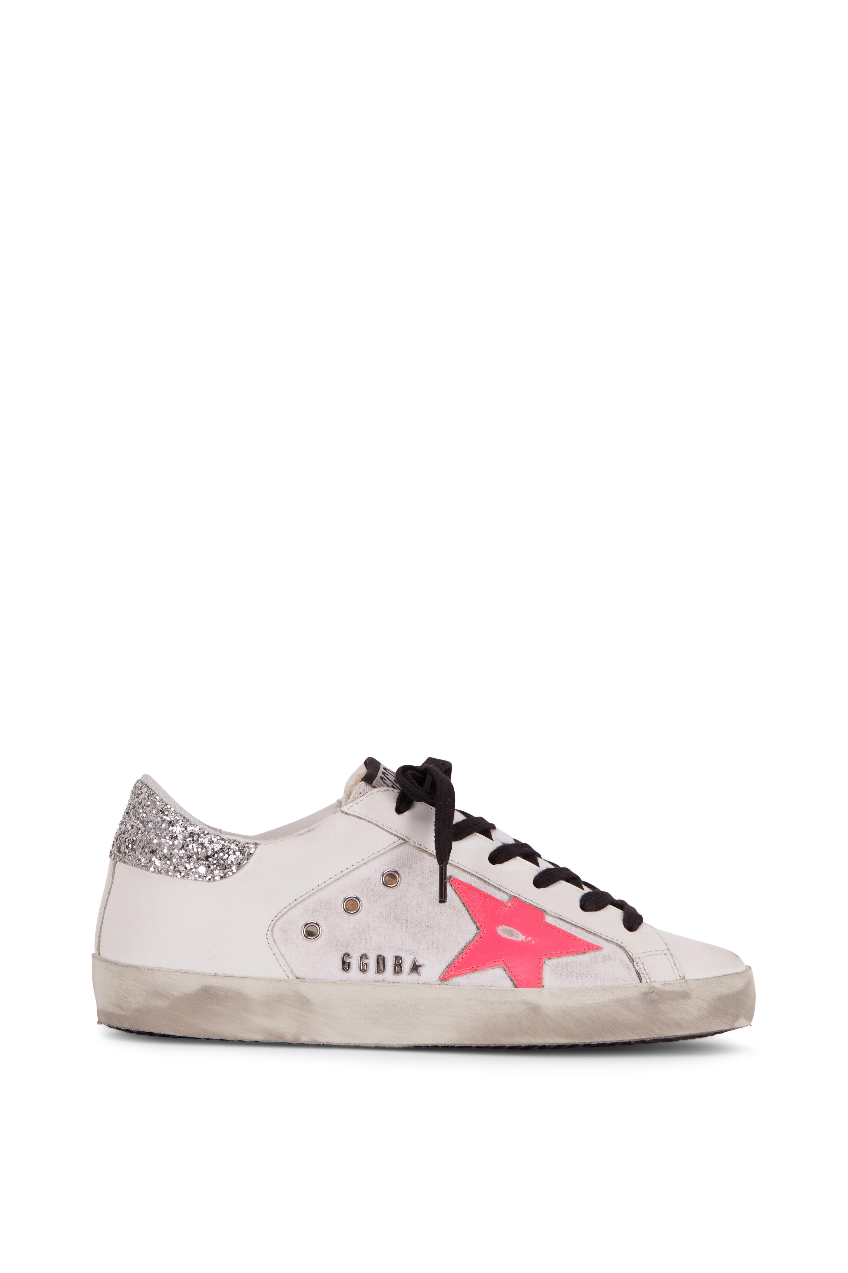 Golden Goose - Superstar White Pink Star & Glitter Back Sneaker