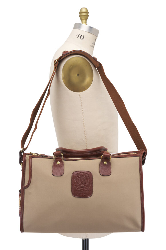Ghurka Stash No. 67 Khaki Twill & Chestnut Leather Tote - view 5