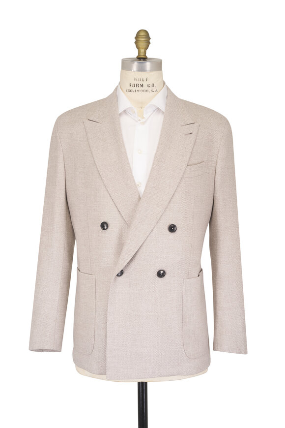 Zegna Light Taupe Wool, Cashmere & Silk Sportcoat - view 2