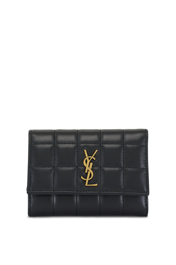 Saint Laurent Black Quilted Leather Wallet