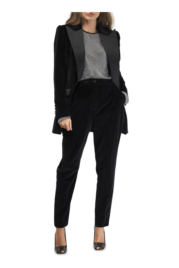 Dolce & Gabbana - Velvet High-Waist Tuxedo Pant