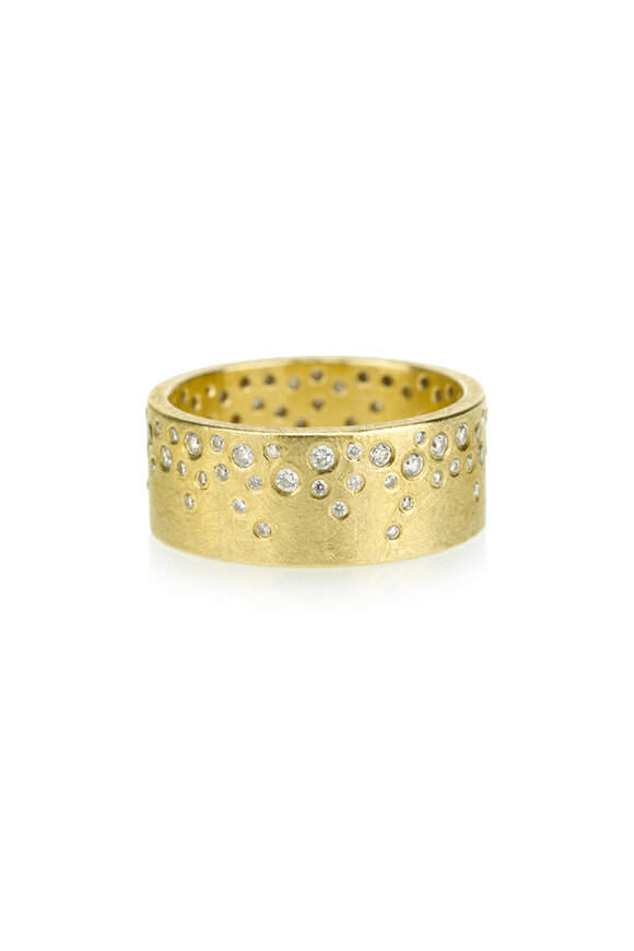Todd Reed 18K Yellow Gold Organic Pattern Diamond Band - view 1