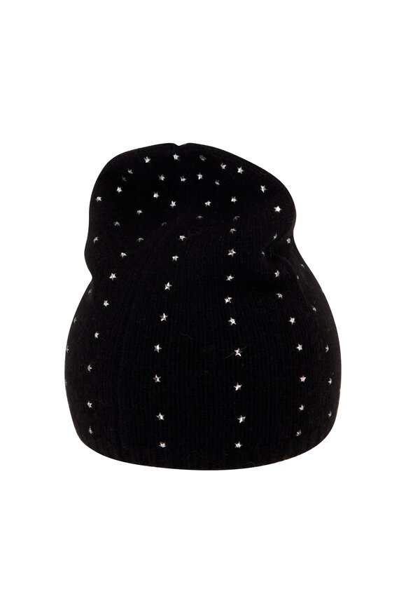 Carolyn Rowan - Black Cashmere Crystal Star Beanie