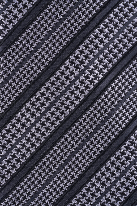 Zegna Grey Striped Necktie - view 2