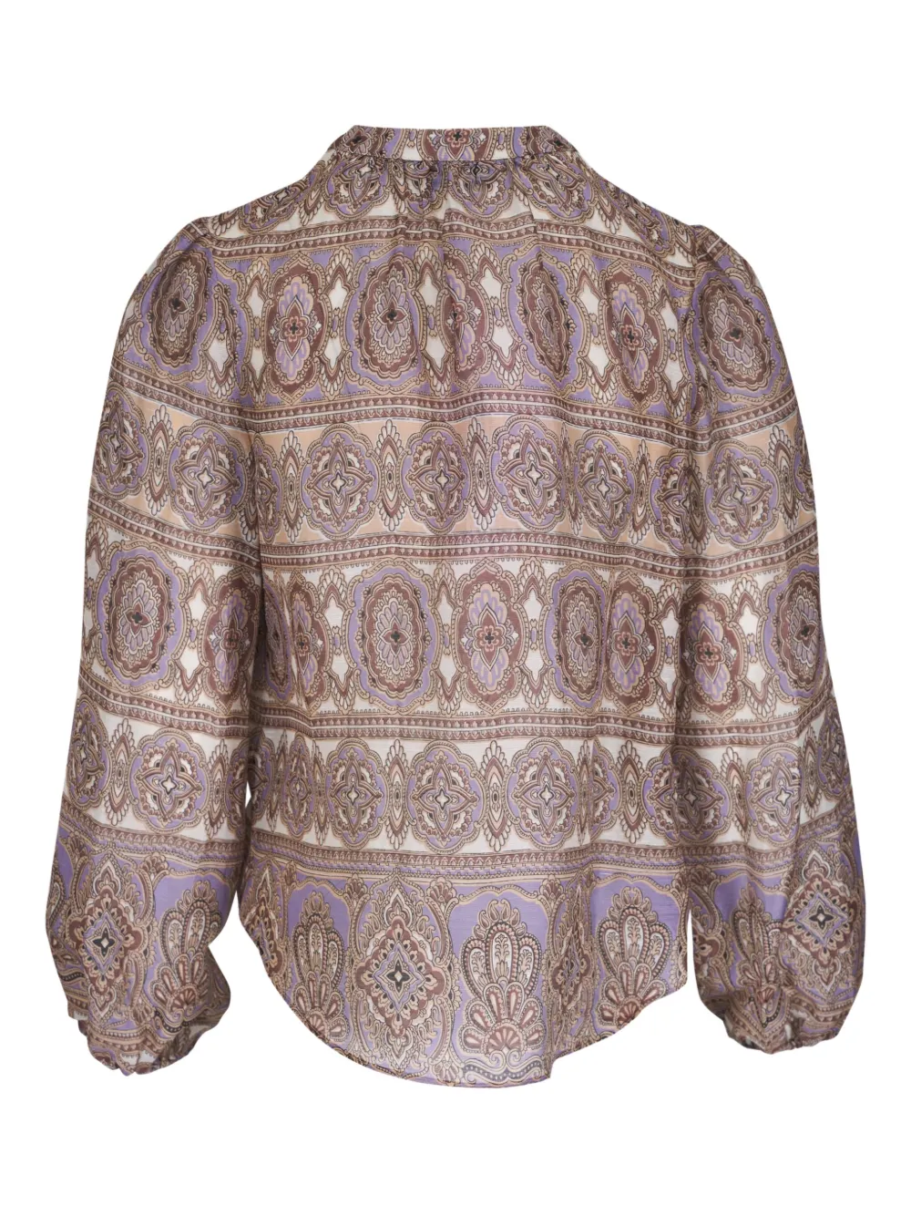 Veronica Beard - Ashlynn Stone Khaki Multi Silk & Linen Blouse