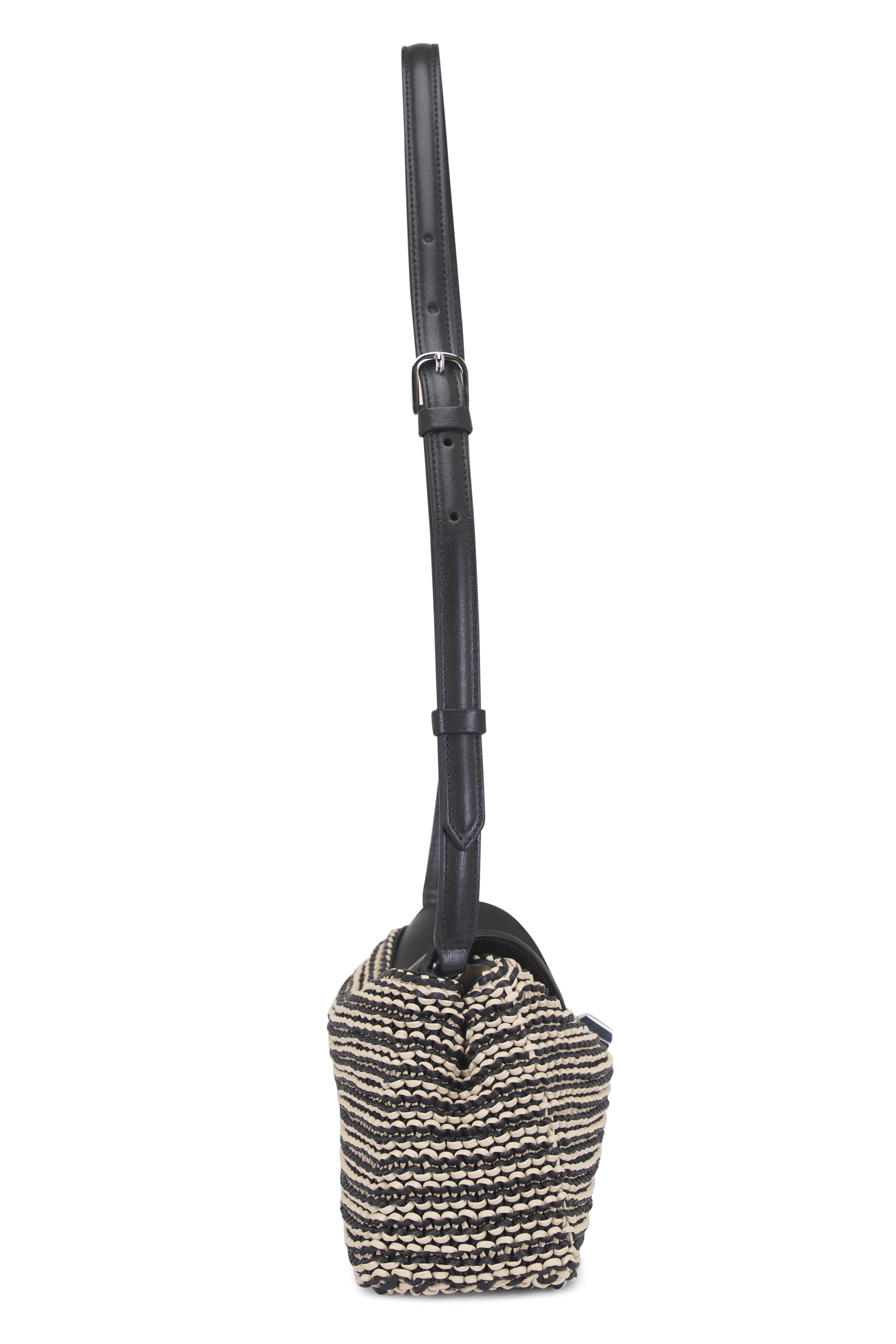 Totême - T-Lock Black & Sand Woven Leather Clutch - view 5