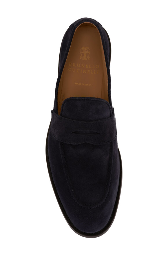 Brunello Cucinelli - Navy Suede Flex Loafer