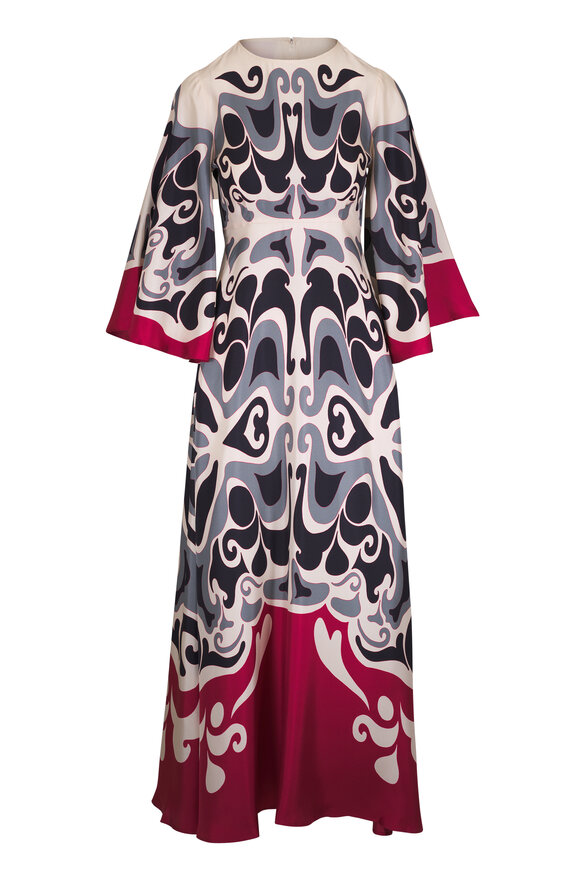 La DoubleJ Ivory Silk Twill Phoenix Placee Maxi Dress