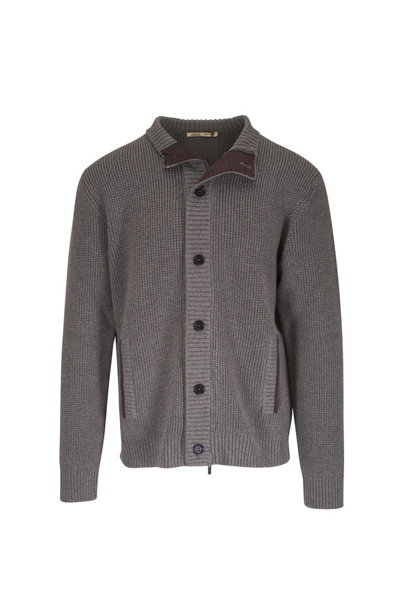 Maurizio Baldassari Rock Gray Virgin Wool Cardigan - view 1