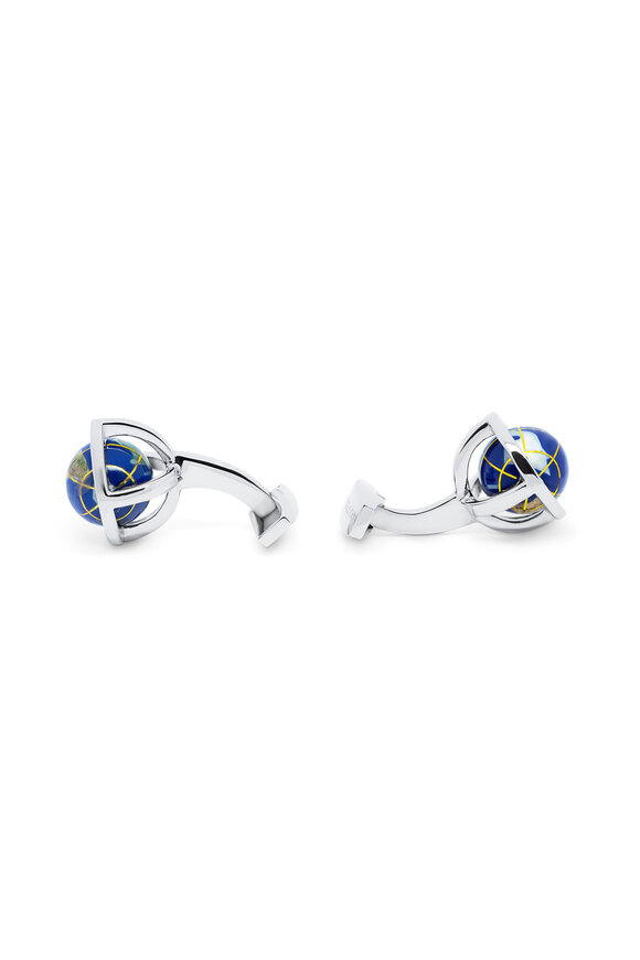 Tateossian - Globe Lapis & Sterling Silver Cufflinks