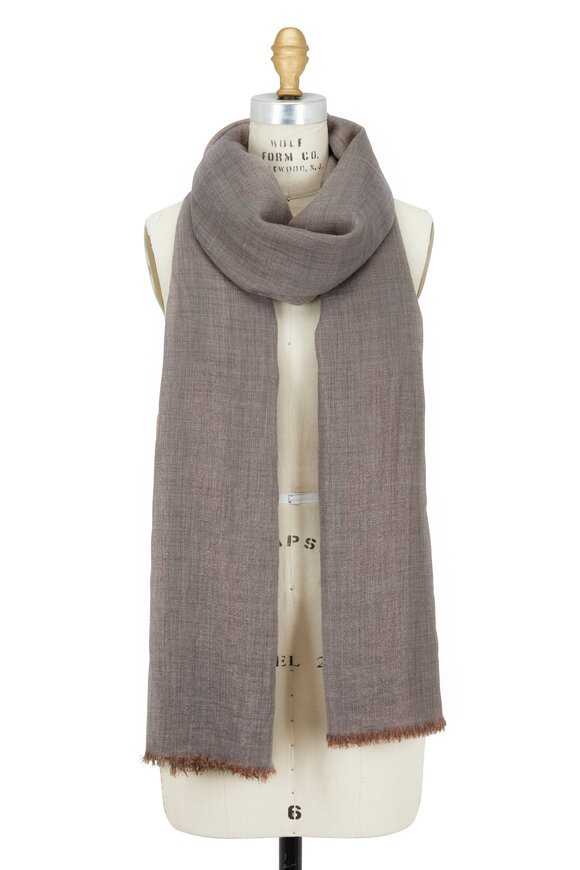 Brunello Cucinelli - Gingerbread Cashmere & Bronze Lurex Scarf