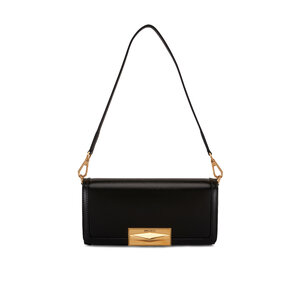 【関税&送料込】Jimmy Choo Black Leather Zandra Bag With Gol Zandra | Black Vintage Metallic Leather Clutch Bag | JIMMY CHOO