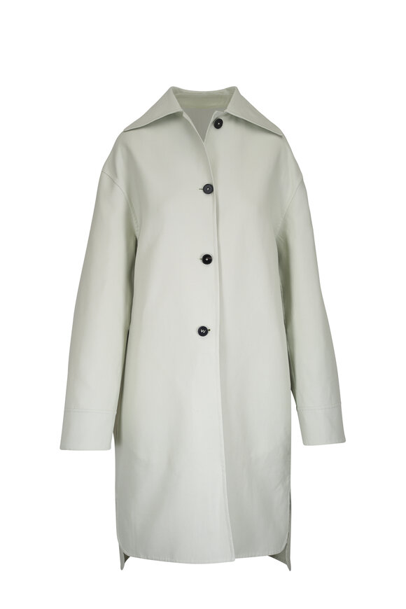 Jil Sander Light Green Cotton Coat