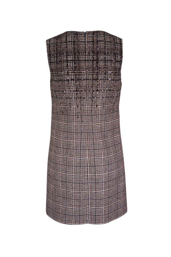 Brunello Cucinelli Brown Dazzling Degradé Embroidered Mini Dress - view 3