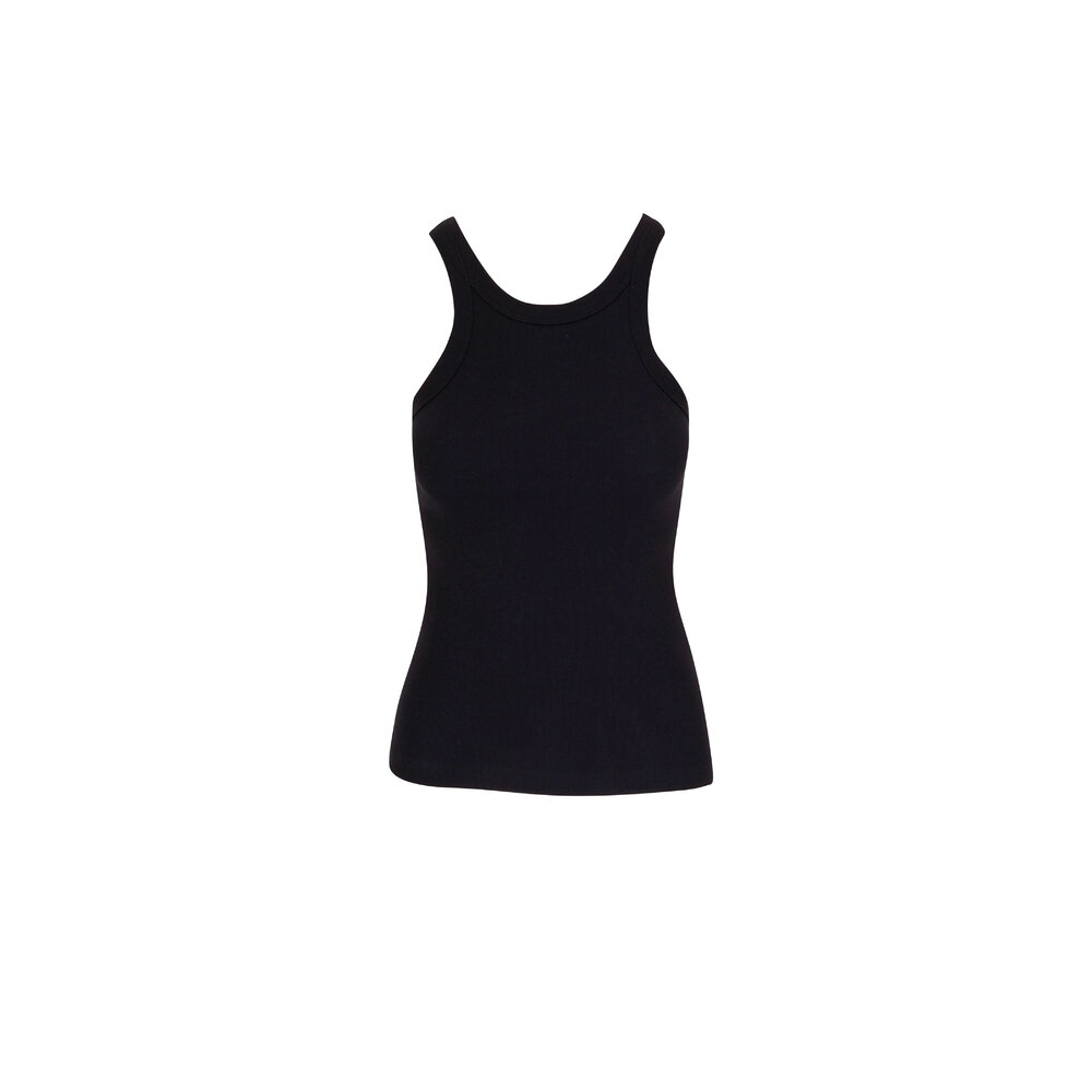 Totême - Black Fine Curved Rib Tank | Mitchell Stores