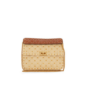 ハンドバッグ Valentino Garavani Two-Tone Raffia Medium Rockstud Spike Han uploading-1221485-jpg20190404-