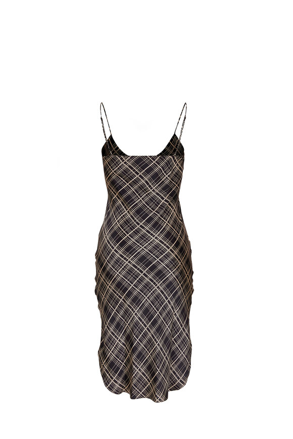 Nili Lotan - Black Plaid Short Cami Dress