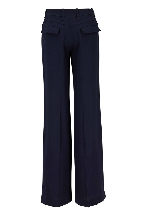 Chloé - Midnight Stretch Wool Wide Leg Pant