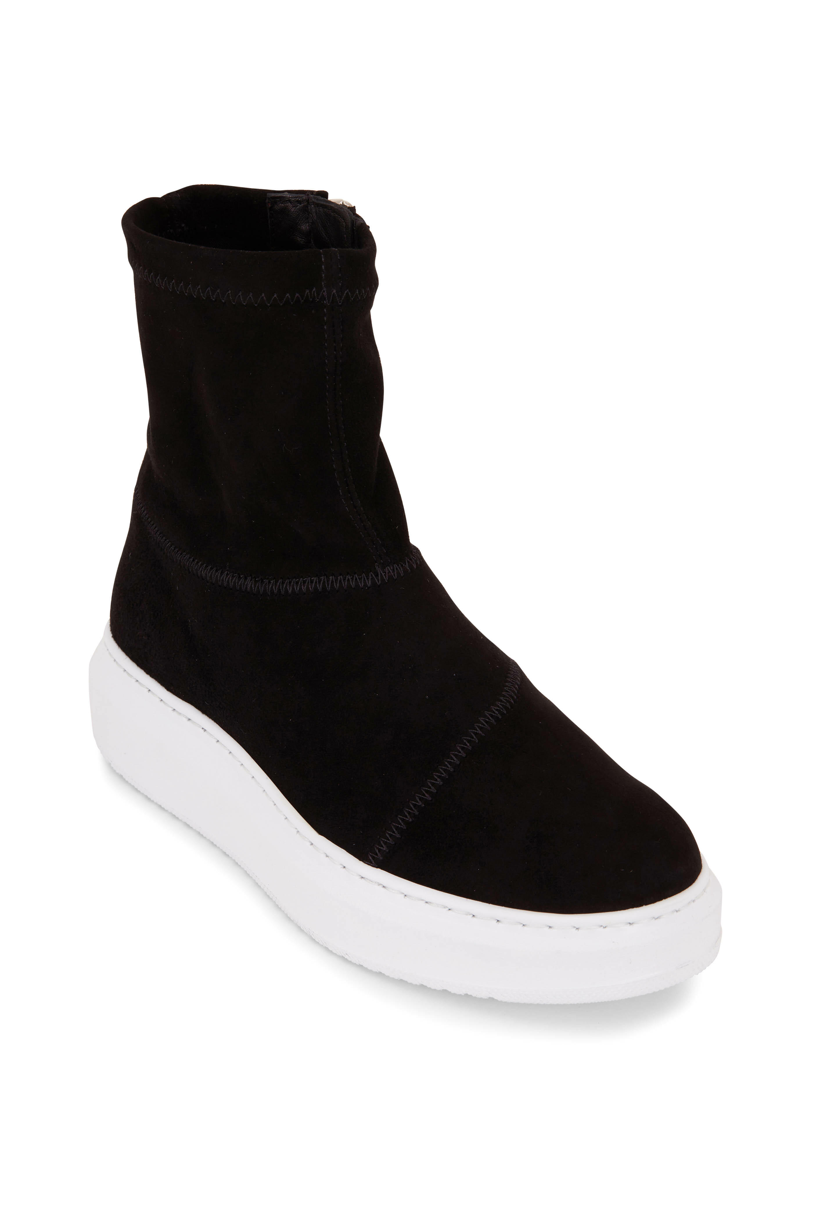 Aquatalia - Black Stretch Suede Sneaker